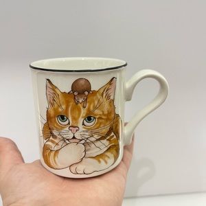 Adorable Cat and Mouse Vintage Mug